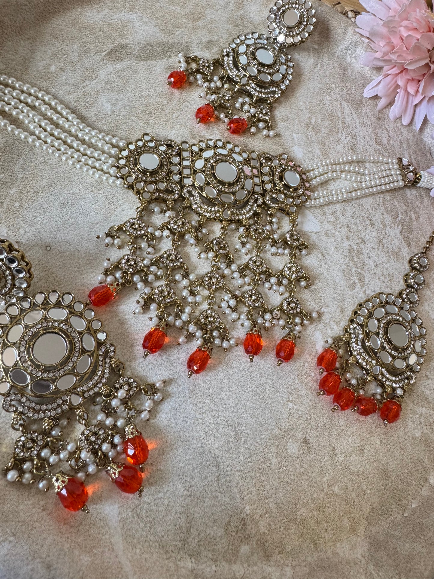 Jhoomar Choker Set (RUST)